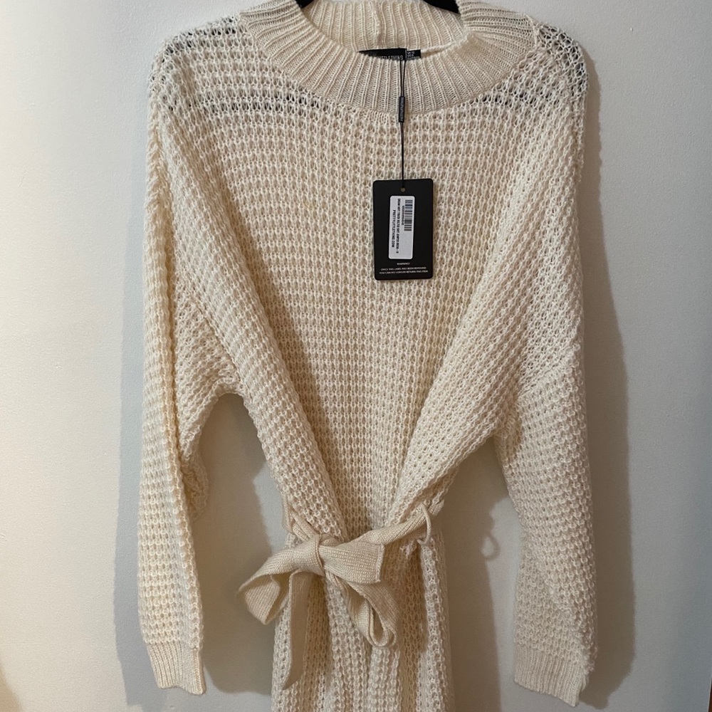 Belted Knit Jumper Dress
